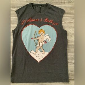 NWT Authentic Dolce & Gabbana L AMORE E BELLEZZA SHIRT - Size IT 44/L